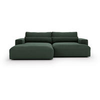ECKSOFA Felicia Dunkelgrün Cord  - Dunkelgrün/Schwarz, Design, Kunststoff/Textil (187/267cm) - Stylife