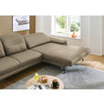 ECKSOFA in Echtleder Hellbraun  - Hellbraun/Schwarz, Design, Leder/Metall (332/193cm) - Dieter Knoll