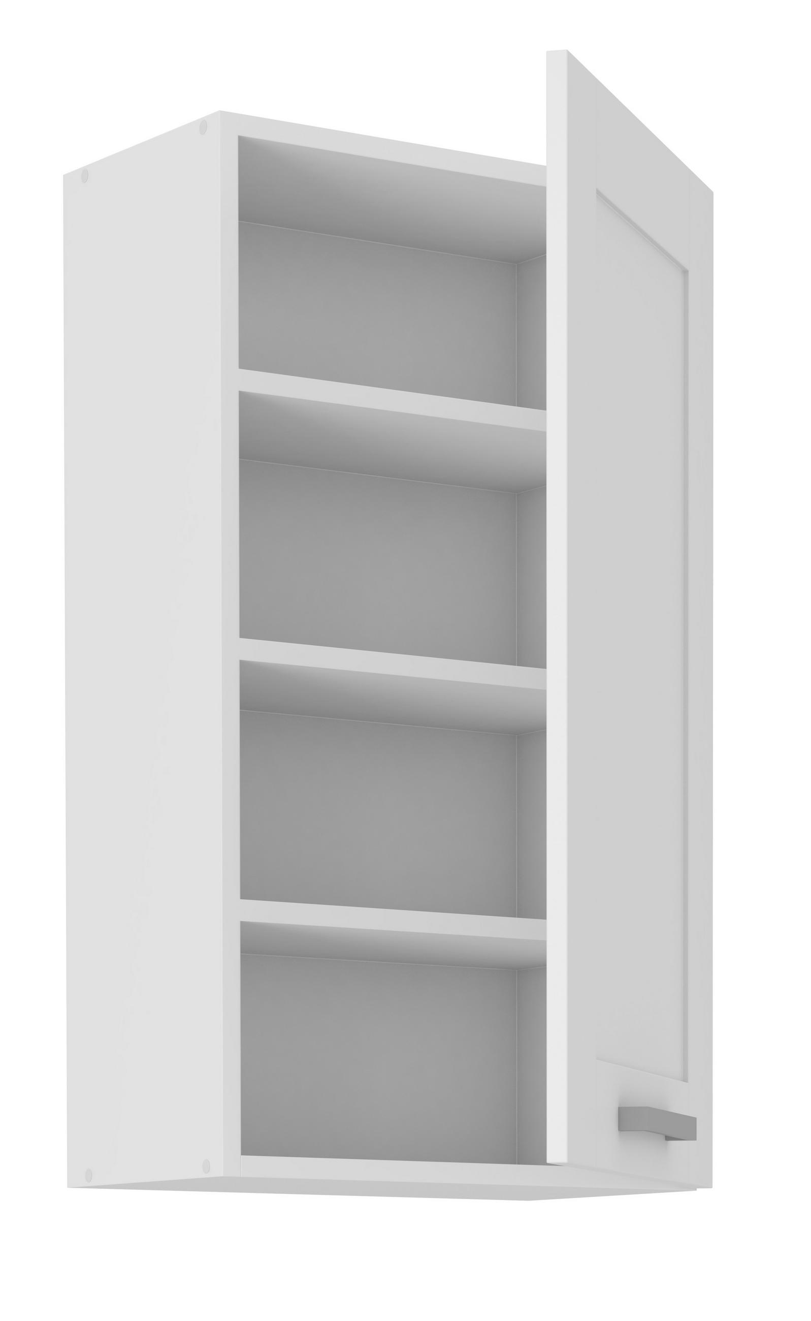 KÜCHENOBERSCHRANK 50/90/31 cm in Weiß - Silberfarben/Weiß, ROMANTIK / LANDHAUS, Holzwerkstoff/Metall (50/90/31cm) - MID.YOU