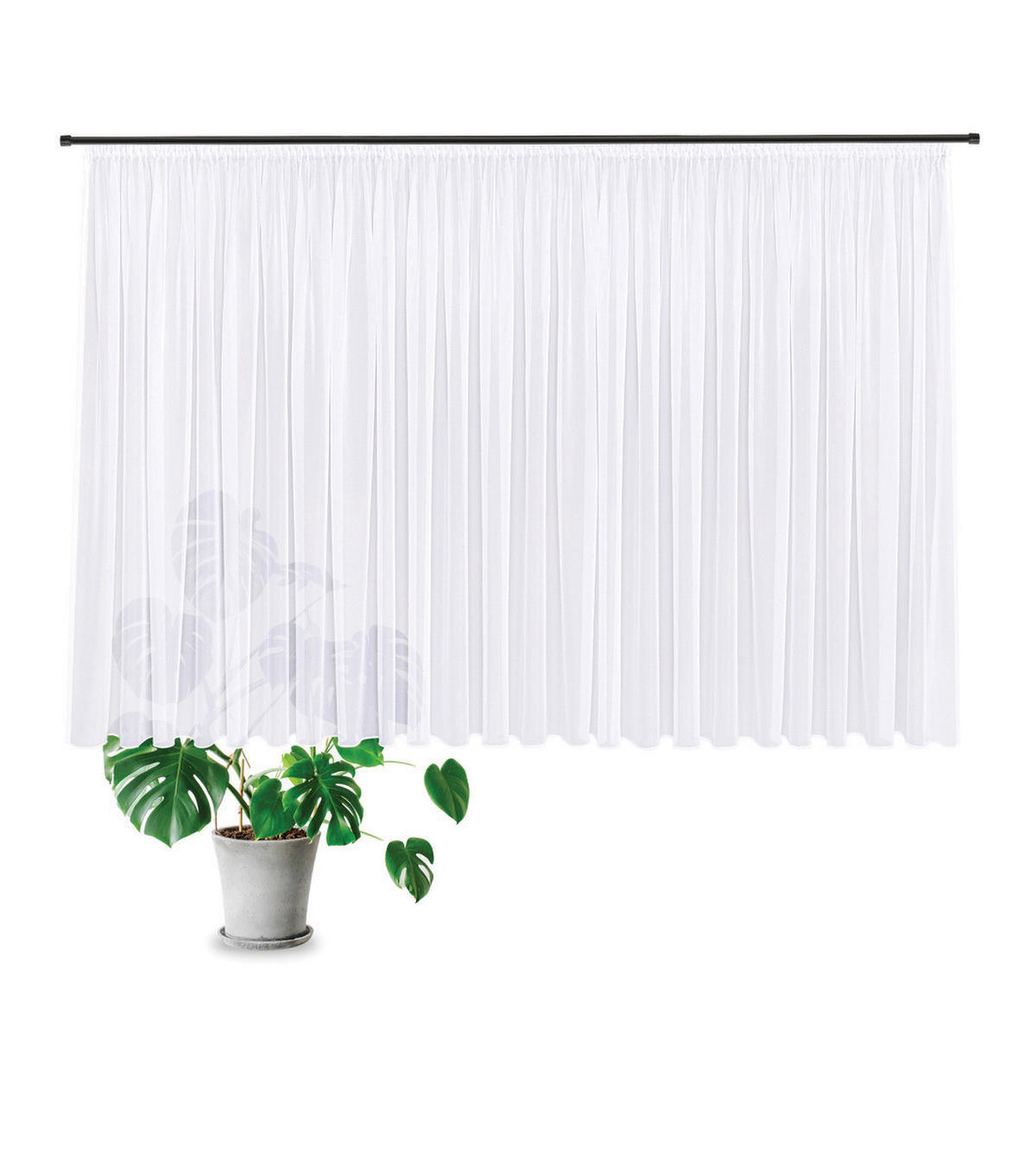 FERTIGSTORE  transparent  600/150 cm   - Weiß, Basics, Textil (600/150cm)