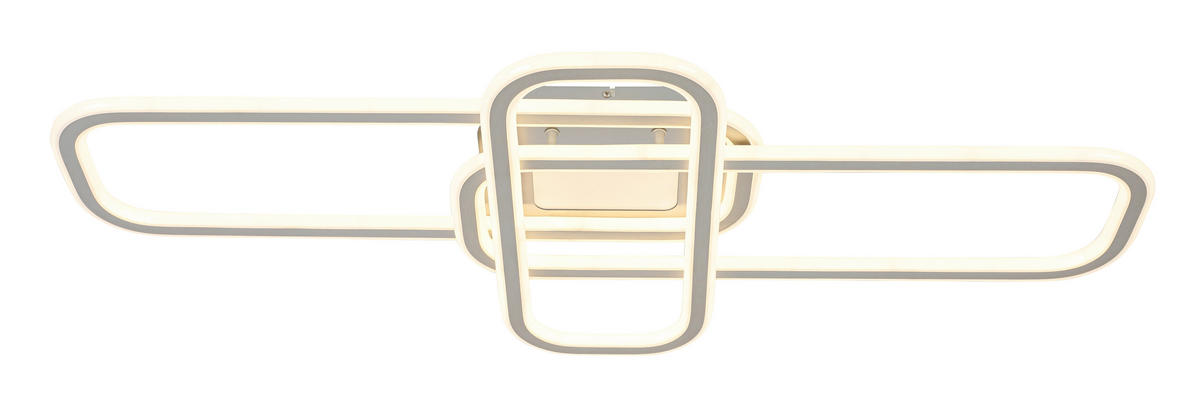 LED-DECKENLEUCHTE Etamin 103/46/11 cm   - Alufarben/Weiß, Design, Kunststoff/Metall (103/46/11cm) - Novel