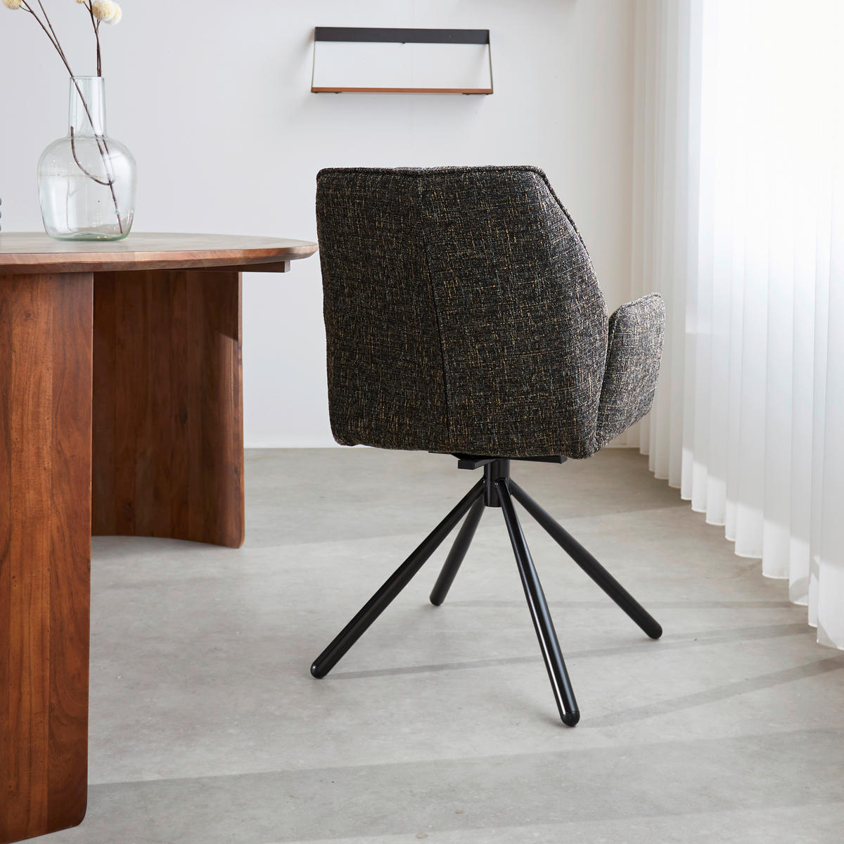 SADA ŽIDLÍ S PODRUČKAMI 2 kusy - černá, Moderní, kov/textil (57,5/92/52cm) - MID.YOU
