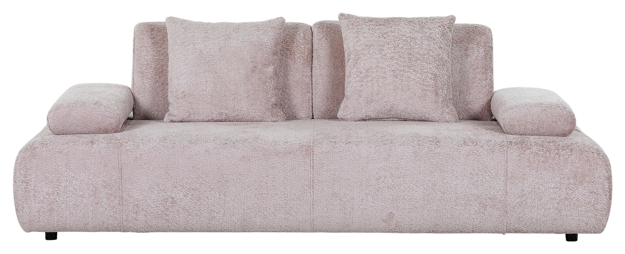 SCHLAFSOFA Chenille Rosa  - Schwarz/Rosa, Konventionell, Kunststoff/Textil (235-255/80/116-138cm) - Carryhome