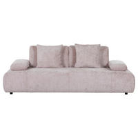 BÄDDSOFFA i chenille rosa  - svart/rosa, Klassisk, textil/plast (235-255/80/116-138cm) - Livetastic