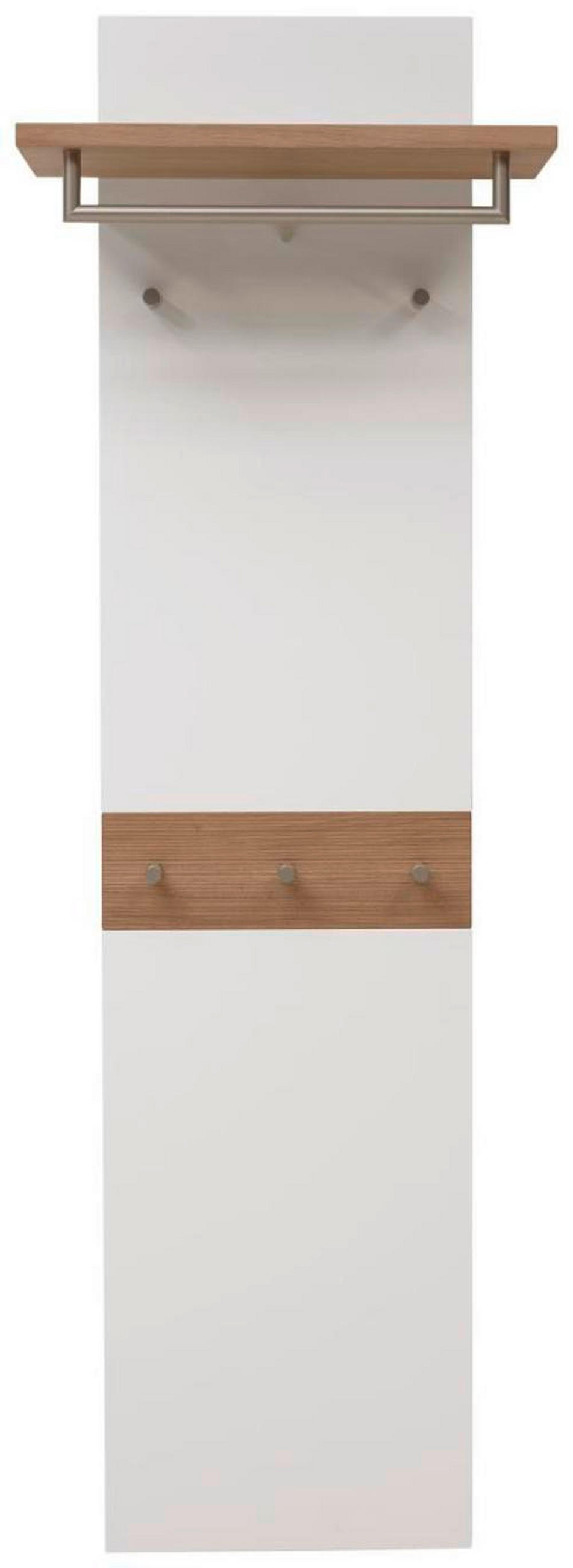 GARDEROBENPANEEL  in 45-60/187/28 cm  - Weiss/Eichefarben, Design, Holz/Holzwerkstoff (45-60/187/28cm) - Dieter Knoll