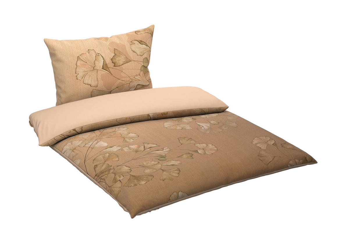 WENDEBETTWÄSCHE Palune Satin 140/200 cm  - Goldfarben, KONVENTIONELL, Textil (140/200cm) - Novel