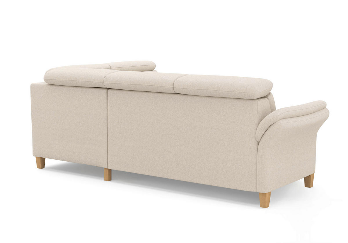 ECKSOFA GLENDALE E Creme Flachgewebe  - Eichefarben/Creme, KONVENTIONELL, Holz/Textil (247/193cm) - Sit & More