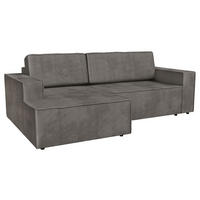 ECKSOFA inkl. Funktionen Anthrazit Cord  - Anthrazit/Schwarz, MODERN, Kunststoff/Textil (149/245cm) - Stylife