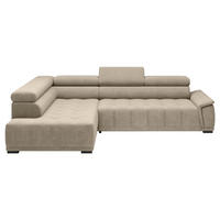 HÖRNSOFFA i vävt tyg, chenille beige  - beige/svart, Modern, textil/plast (206/283cm) - MID.YOU