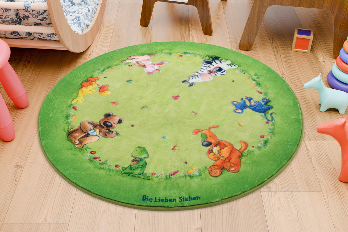 KINDERTEPPICH 160 cm Die Lieben Sieben  - Hellgrün, Design, Textil (160cm)