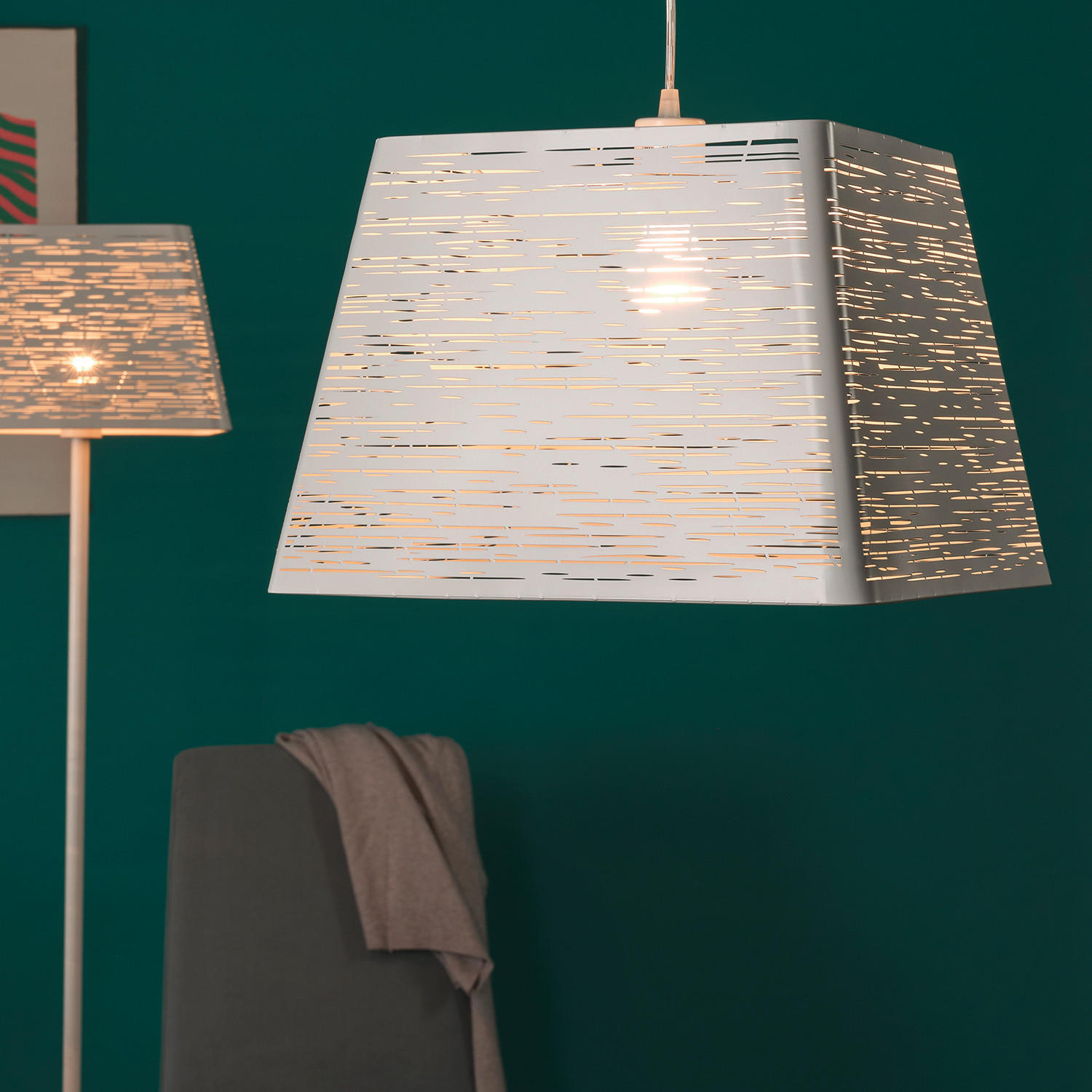 HÄNGELEUCHTE 40/110 cm   - Weiß, Trend, Metall (40/110cm)