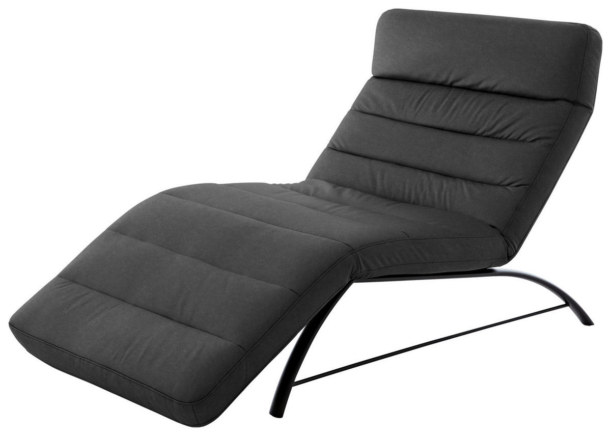 RELAXLIEGE in Mikrofaser Anthrazit  - Anthrazit/Schwarz, Design, Textil/Metall (95/91/170cm) - Chilliano