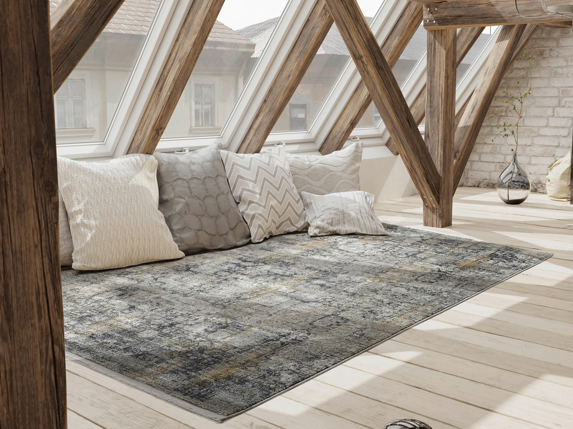 LÄUFER 80/250 cm Sinfonia  - Goldfarben/Grau, Design, Textil (80/250cm) - Musterring