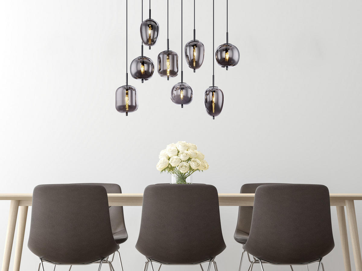 HÄNGELEUCHTE 94/34/120 cm    - Schwarz, Basics, Glas/Metall (94/34/120cm) - Globo