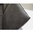 3-SITZER-SOFA Echtleder Schwarz  - Edelstahlfarben/Schwarz, Design, Leder/Metall (250/78/105cm) - Ambiente