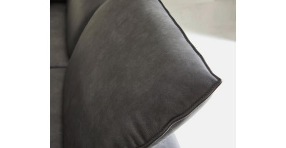 3-SITZER-SOFA in Leder Schwarz - Edelstahlfarben/Schwarz, Design, Leder/Metall (250/78/105cm) - Johann Jakob
