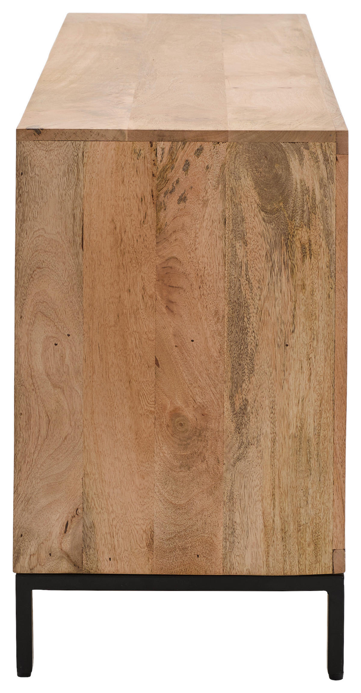LOWBOARD Ankara  in 157/68/42 cm  - Schwarz/Naturfarben, KONVENTIONELL, Holz/Metall (157/68/42cm) - Livetastic