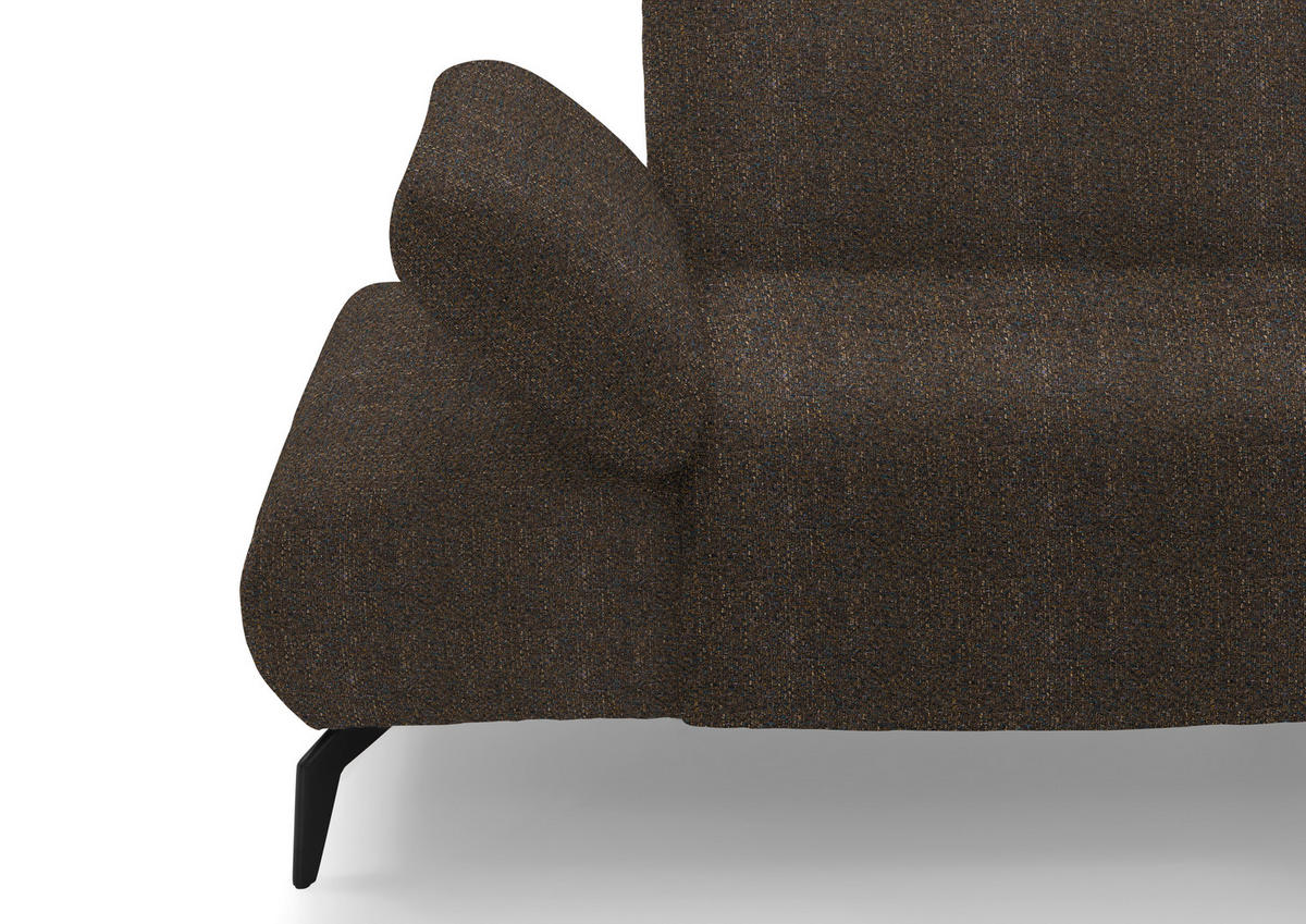 ECKSOFA in Webstoff Dunkelbraun  - Dunkelbraun/Schwarz, Design, Textil/Metall (223/290cm) - Moderano