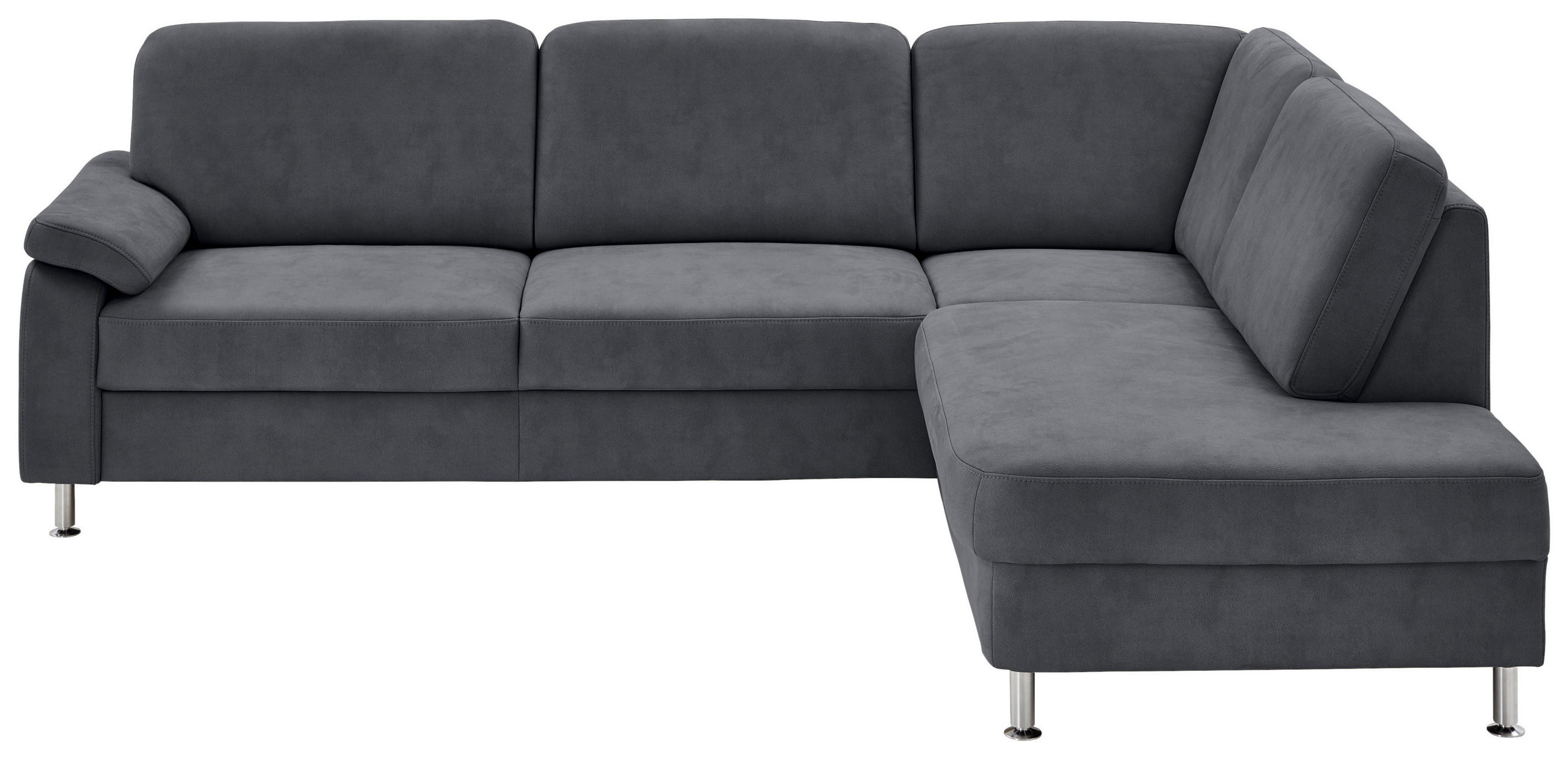 ECKSOFA in Mikrofaser Anthrazit  - Anthrazit, Design, Textil/Metall (266/202cm) - Beldomo System