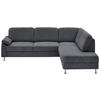 ECKSOFA in Mikrofaser Anthrazit  - Anthrazit, Design, Textil/Metall (266/202cm) - Beldomo System