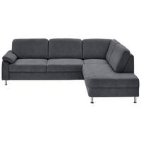 ECKSOFA in Mikrofaser Anthrazit  - Anthrazit, Design, Textil/Metall (266/202cm) - Beldomo System