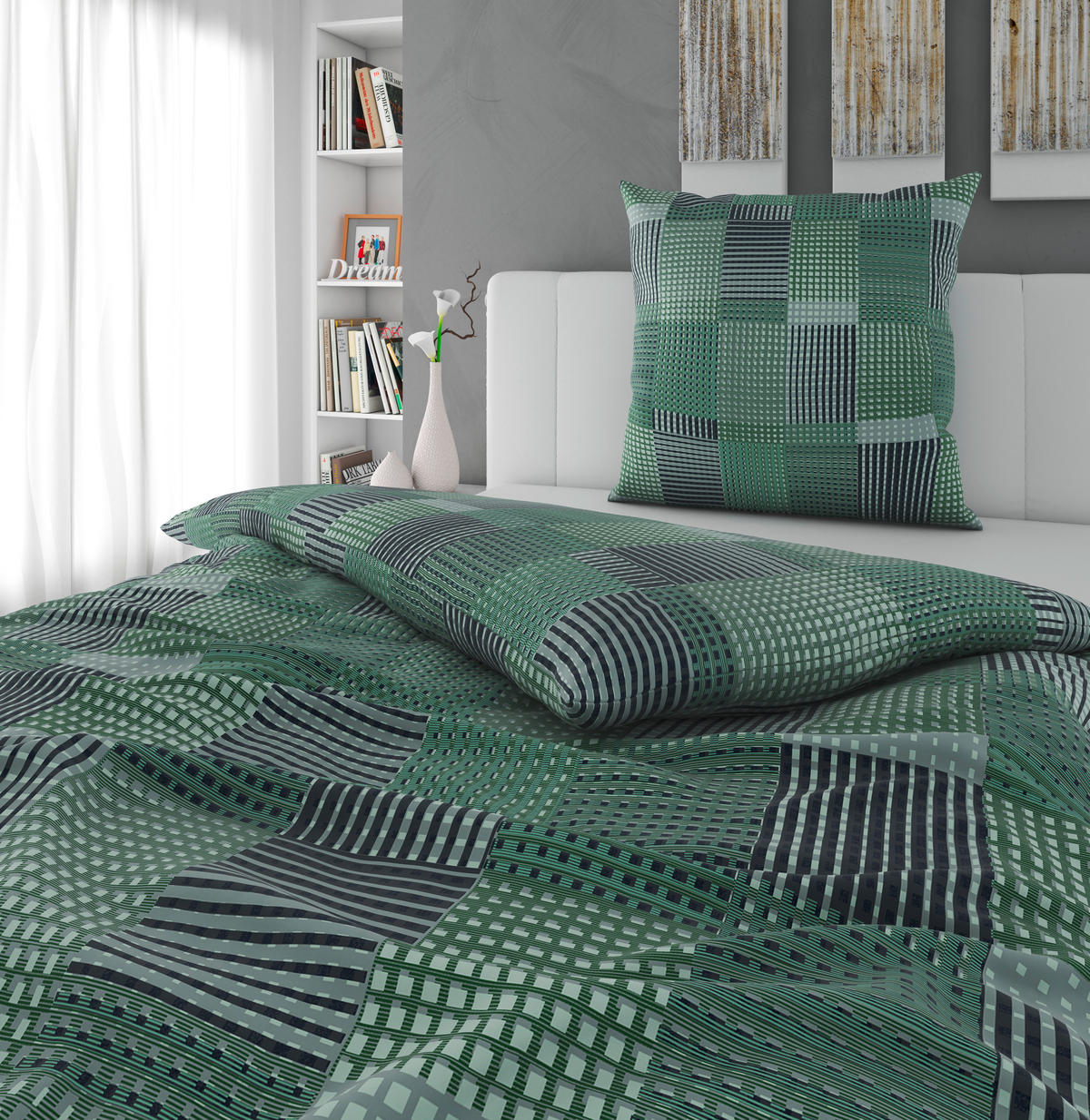 BETTWÄSCHE Flanell 135/200 cm  - Grün, Textil (135/200cm) - Novel