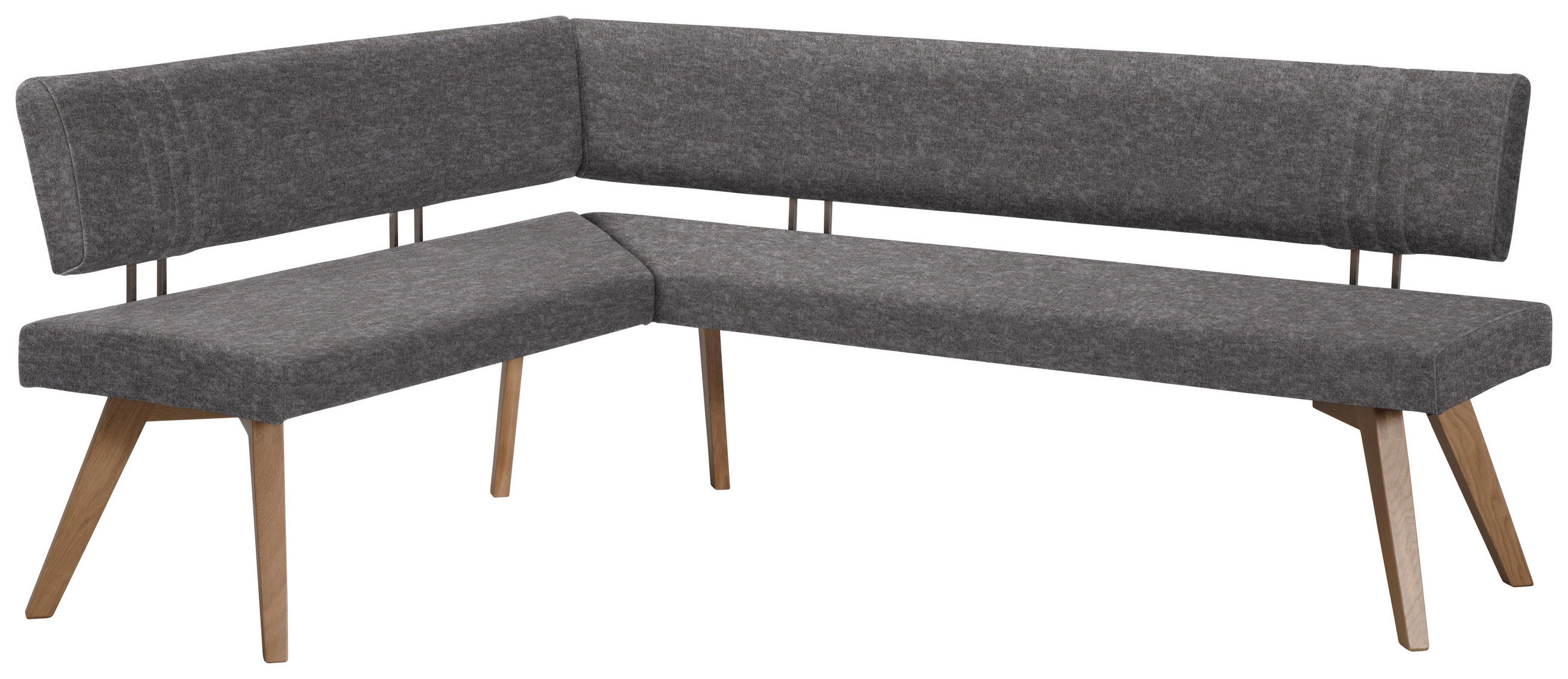ECKBANK 160/170 cm  in Grau, Wildeiche  - Wildeiche/Eichefarben, Design, Holz/Textil (160/170cm) - Venda