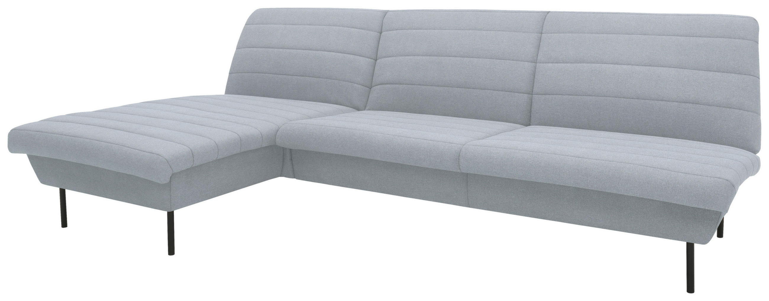 ECKSOFA Looks IX Hellblau Webstoff  - Schwarz/Hellblau, Design, Textil/Metall (168/274cm) - LOOKS by W.Joop