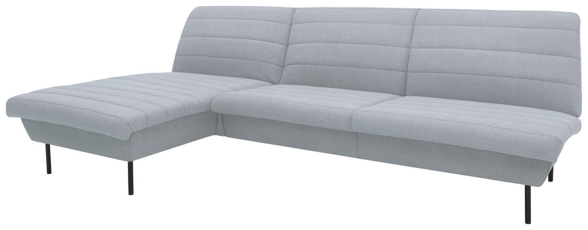 ECKSOFA Looks IX Hellblau Webstoff  - Schwarz/Hellblau, Design, Textil/Metall (168/274cm) - LOOKS by W.Joop