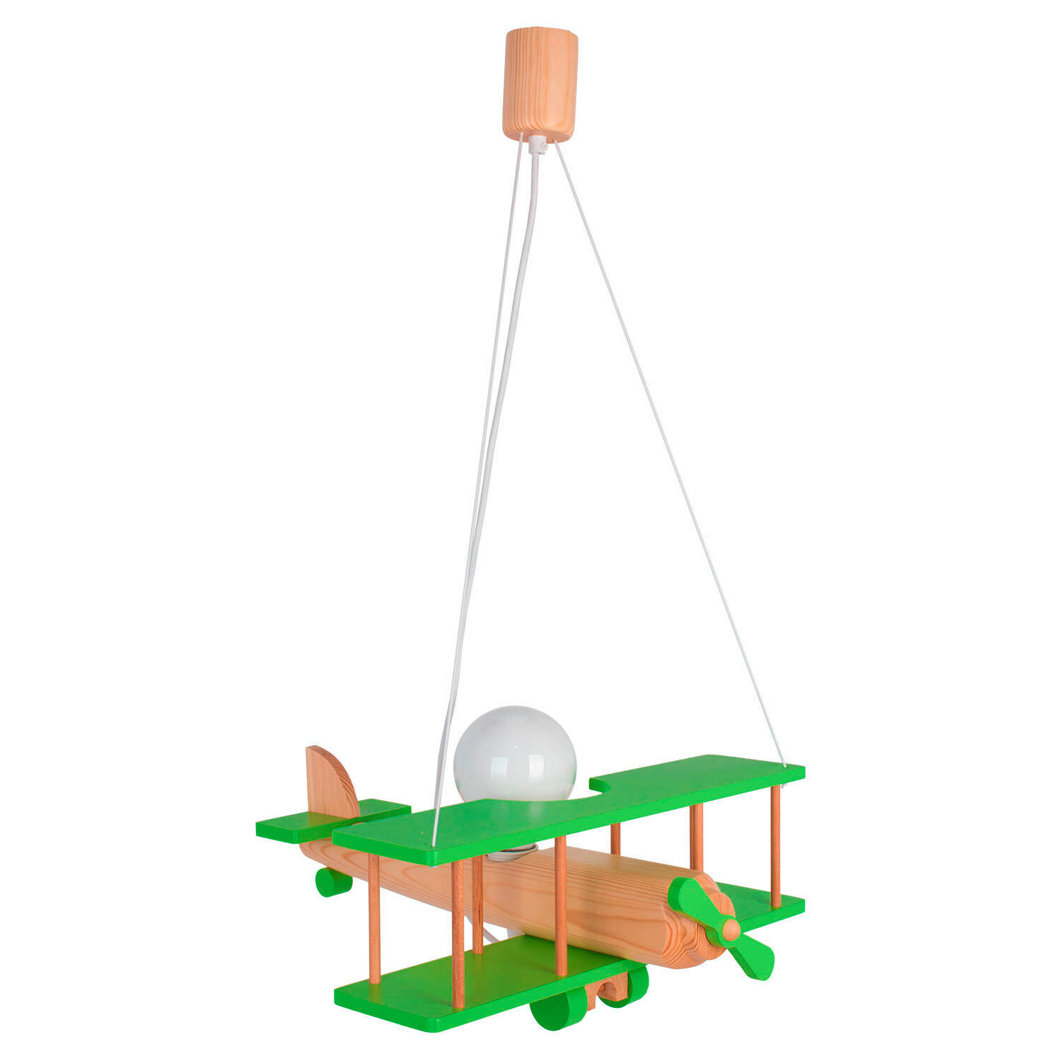 KINDERHÄNGELEUCHTE 42/45/75 cm   - Naturfarben/Grün, KONVENTIONELL, Holz (42/45/75cm)