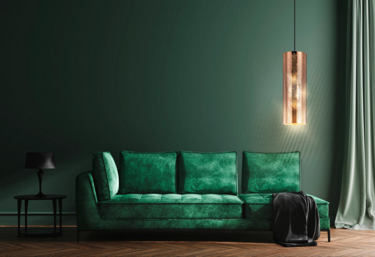 ZÁVĚSNÉ SVÍTIDLO, 13/110 cm  - barva růžového zlata/černá, Design, kov (13/110cm) - Eglo