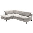 ECKSOFA in Chenille Greige  - Greige/Schwarz, KONVENTIONELL, Textil/Metall (200/281cm) - Carryhome