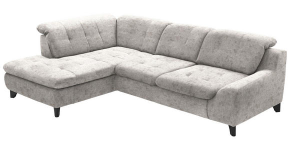 ECKSOFA in Chenille Greige  - Greige/Schwarz, KONVENTIONELL, Textil/Metall (200/281cm) - Carryhome