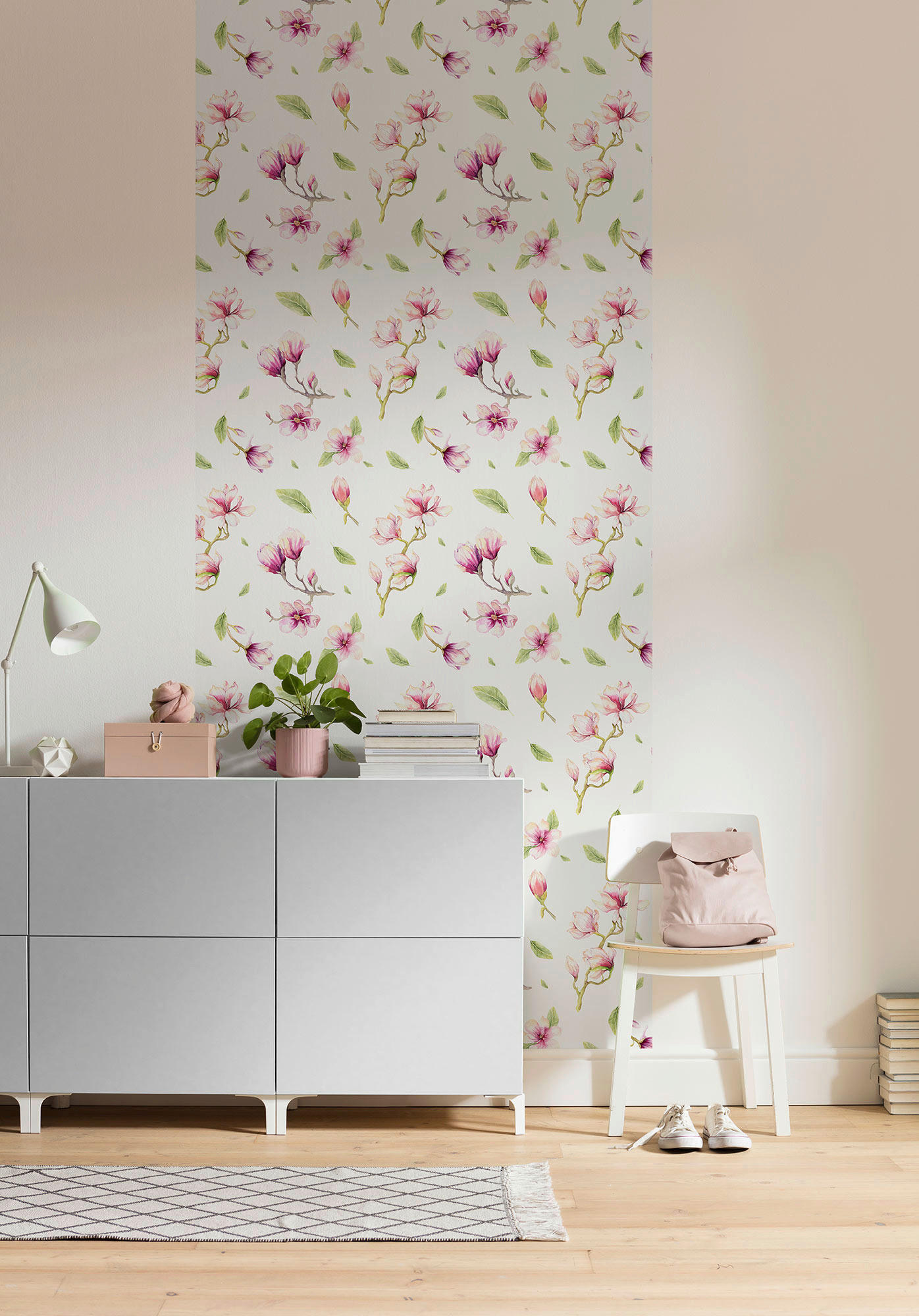 VLIESTAPETE  - Rosa/Weiß, Basics (100/250cm) - Xora