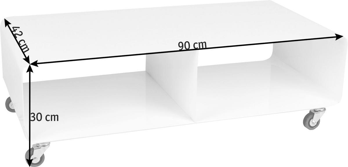 TV-ELEMENT 90/30/42 cm  - Weiß, Design, Kunststoff/Metall (90/30/42cm) - Kare-Design