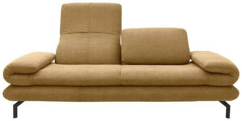 ZWEISITZER-SOFA mit Funktionen Webstoff Messingfarben  - Messingfarben/Schwarz, Design, Textil/Metall (204 (264)/83 (110)/98cm) - LOOKS by W.Joop