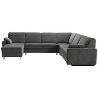 WOHNLANDSCHAFT in Chenille Anthrazit  - Anthrazit/Alufarben, KONVENTIONELL, Textil (158/323/237cm) - Sedda