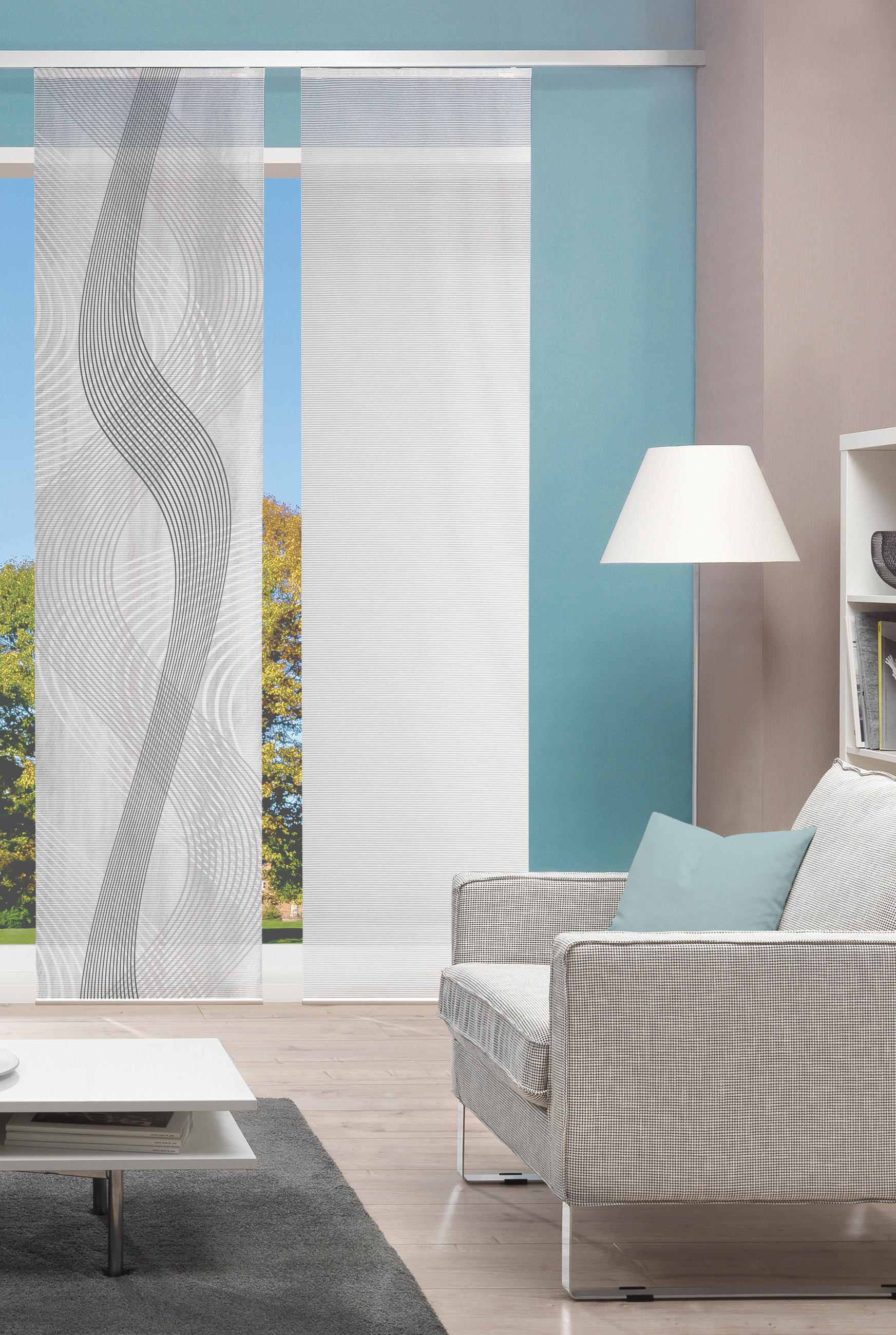 FLÄCHENVORHANG in Grau halbtransparent  - Grau, Design, Textil (60/260cm)