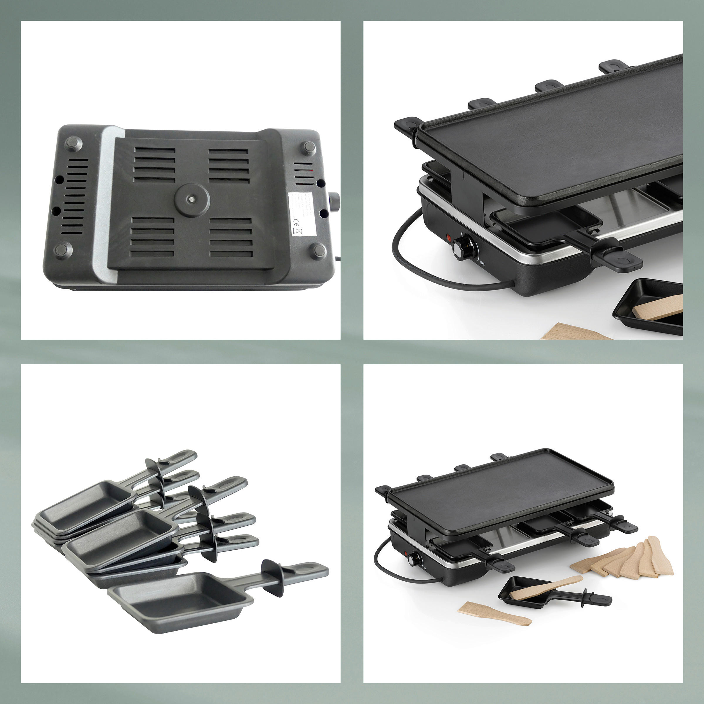 RACLETTE-GRILL Geneva  - Schwarz, KONVENTIONELL, Metall (40/24/13cm) - Kela