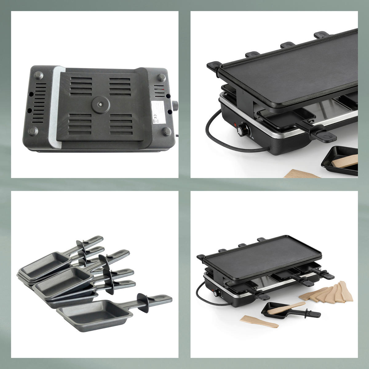 RACLETTE-GRILL Geneva  - Schwarz, KONVENTIONELL, Metall (40/24/13cm) - Kela