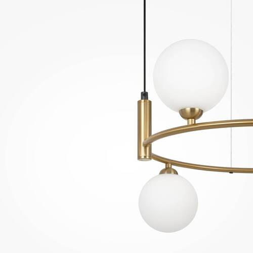 PENDELLEUCHTE 39/28 cm  - Messingfarben/Weiß, Trend, Glas/Metall (39/28cm) - MAYTONI