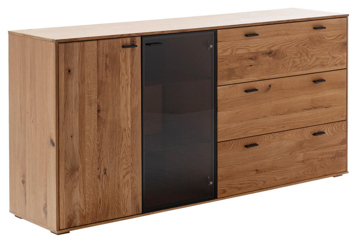 SIDEBOARD 183/88/44 cm  in Wildeiche  - Wildeiche/Anthrazit, Design, Glas/Holz (183/88/44cm) - MID.YOU