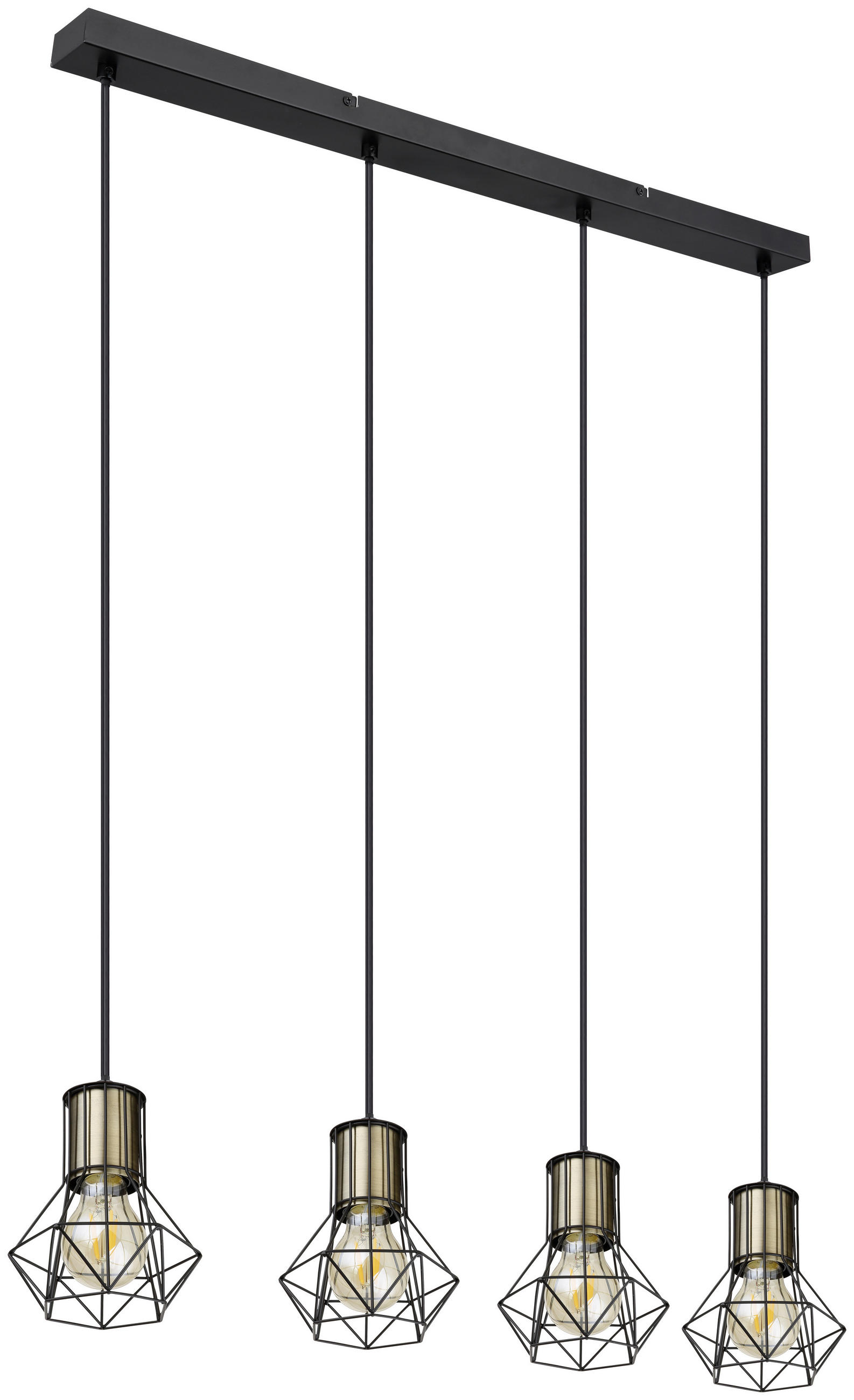 HÄNGELEUCHTE 72/13/120 cm   - Messingfarben/Schwarz, Basics, Metall (72/13/120cm) - Globo