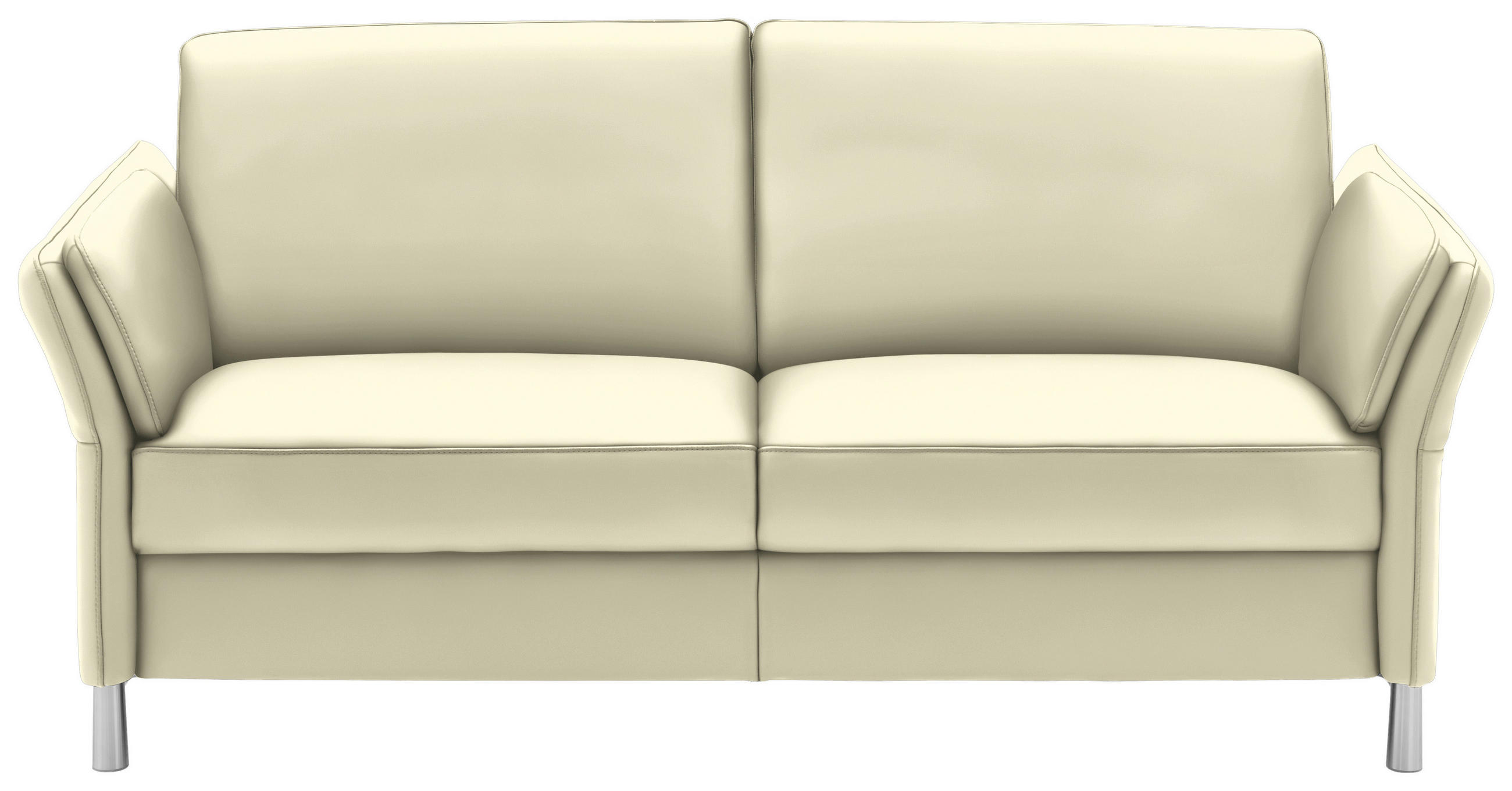 2,5-SITZER in Echtleder Weiss  - Weiss/Alufarben, Design, Leder/Metall (164cm) - Dieter Knoll