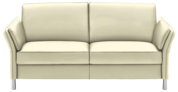 2,5-SITZER in Leder Weiß  - Alufarben/Weiß, Design, Leder/Metall (164cm) - Dieter Knoll