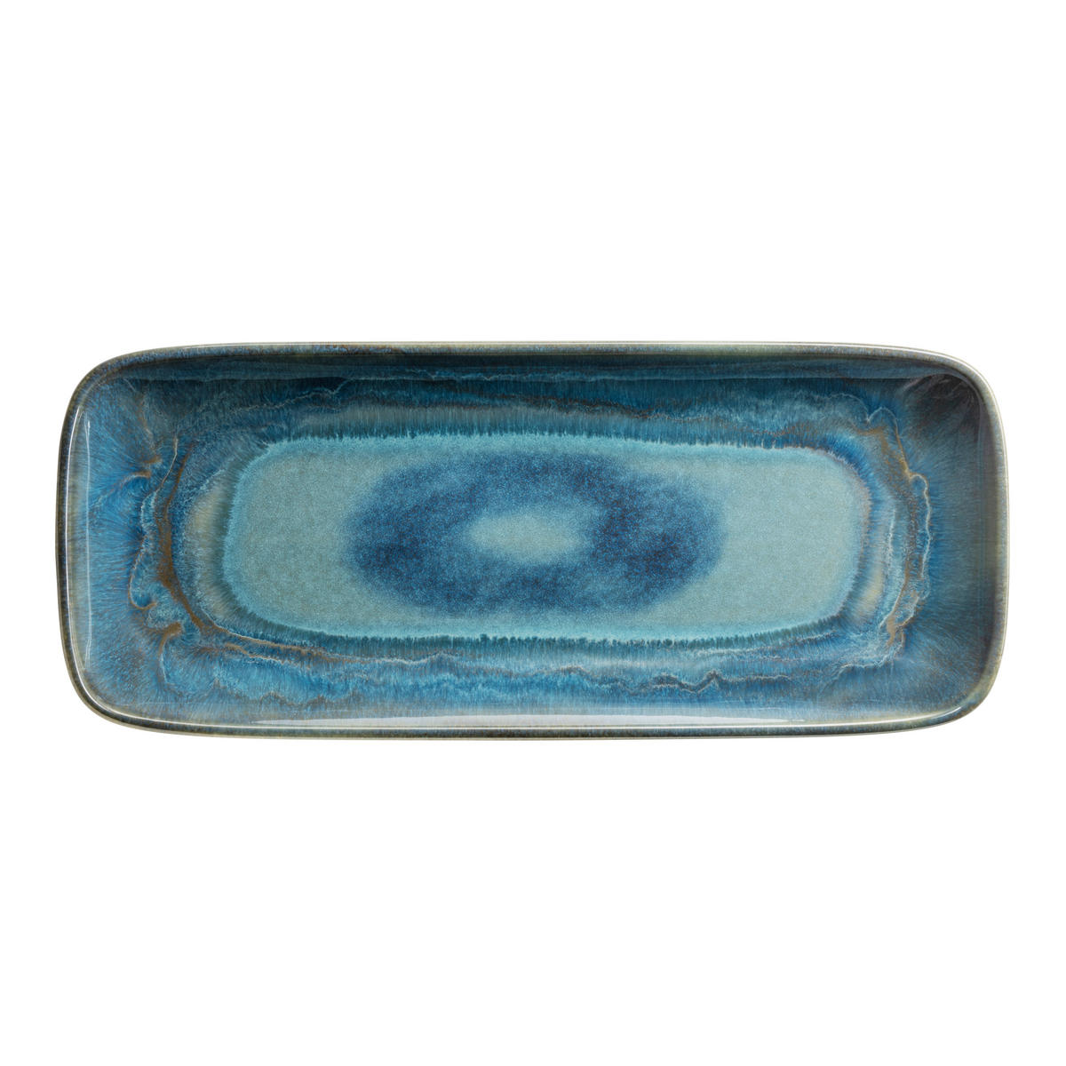 PLATTE TIEFER SEE  - Blau/Grün, Basics, Keramik (28/2,5/11,5cm) - Gipfelstück