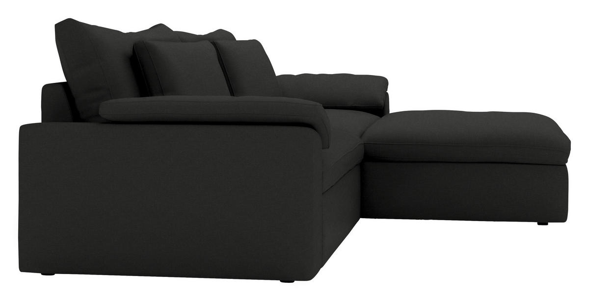 ECKSOFA  Webstoff Anthrazit  - Anthrazit/Schwarz, Modern, Kunststoff/Textil (306/198cm) - Carryhome