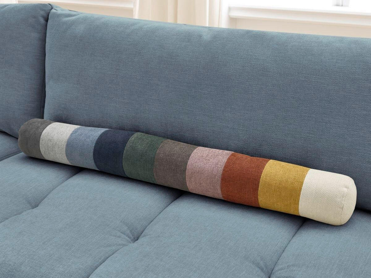ECKSCHLAFSOFA FUJI Leinenoptik Hellblau  inkl.  - Schwarz/Hellblau, MODERN, Kunststoff/Textil (204/282cm)
