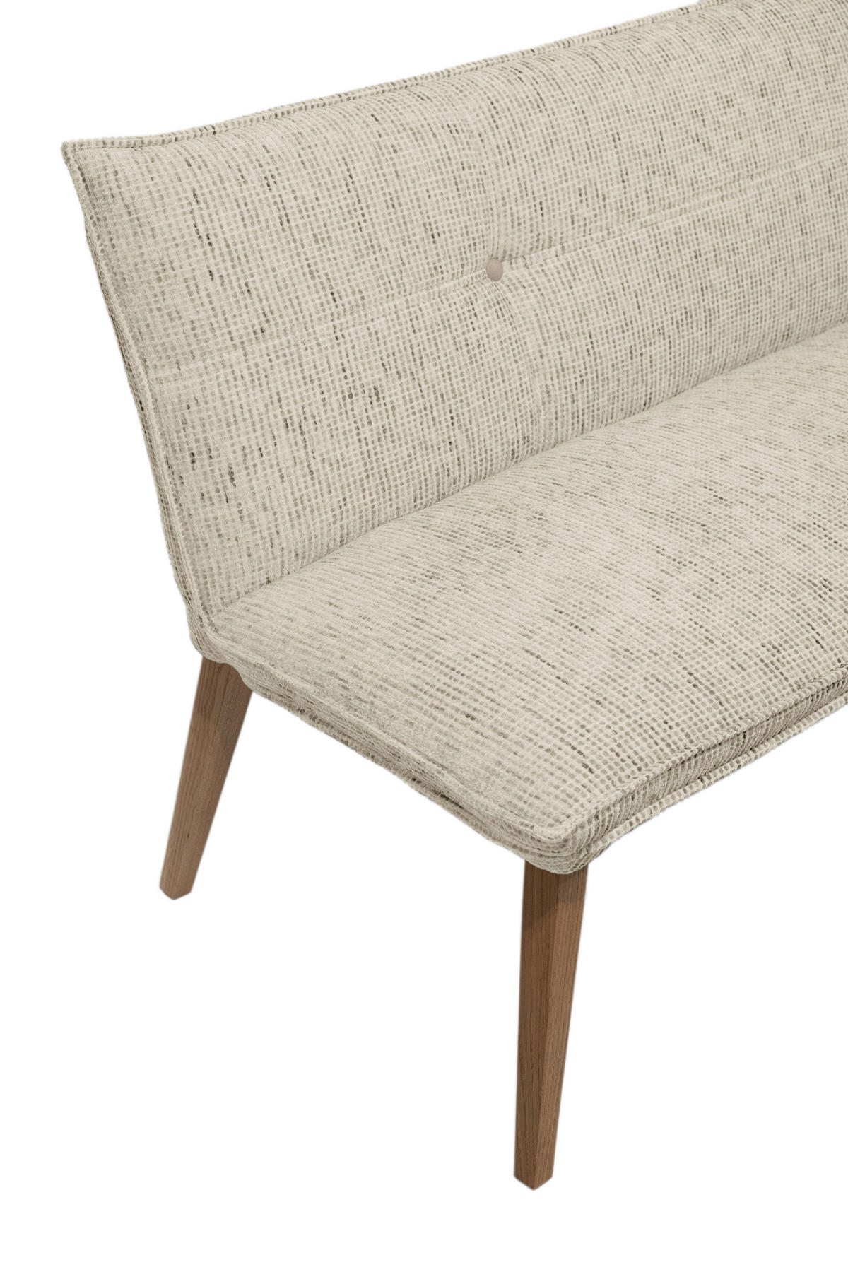 SITZBANK 179/86/65 cm Chenille Eichefarben, Beige Eiche massiv Holz  - Eichefarben/Eschefarben, KONVENTIONELL, Holz/Textil (179/86/65cm) - Valdera