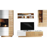 REGAL ZA DNEVNI BORAVAK bijela, boje hrasta   - bijela/boje hrasta, Design, staklo/drvo (352/202/56cm) - Voglauer